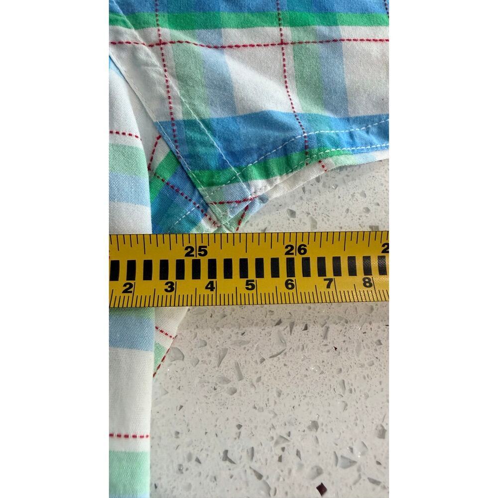 Vintage Rocawear Shirt Mens Extra Large Blue Green Plaid Button Up - Picture 4 of 5